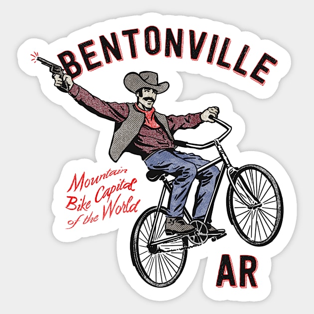 Bentonville Bucking Bicycle Sticker by rt-shirts